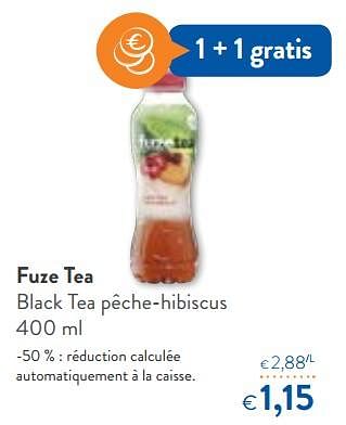 Promotions Fuze tea black tea pêche-hibiscus - FuzeTea - Valide de 23/05/2018 à 05/06/2018 chez OKay
