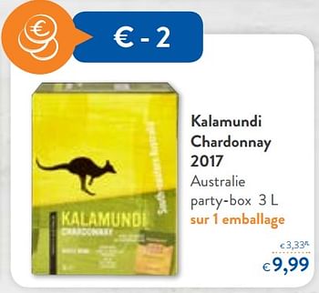 Promoties Kalamundi chardonnay 2017 party-box - Witte wijnen - Geldig van 23/05/2018 tot 05/06/2018 bij OKay