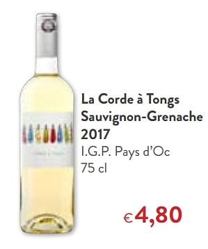 Promoties La corde à tongs sauvignon-grenache 2017 i.g.p. pays d`oc - Witte wijnen - Geldig van 23/05/2018 tot 05/06/2018 bij OKay