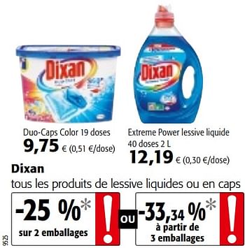Promotions Dixan tous les produits de lessive liquides ou en caps - Dixan - Valide de 23/05/2018 à 05/06/2018 chez Colruyt