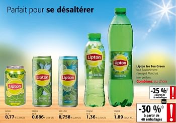 Promoties Lipton ice tea green tout l`assortiment - Lipton - Geldig van 23/05/2018 tot 05/06/2018 bij Colruyt