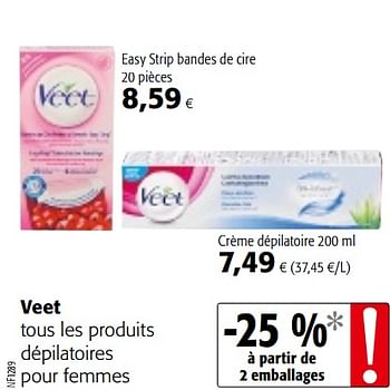 Promoties Veet tous les produits dépilatoires pour femmes - Veet - Geldig van 23/05/2018 tot 05/06/2018 bij Colruyt