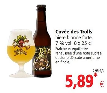 Promotions Cuvée des trolls bière blonde forte - Cuvée des Trolls - Valide de 23/05/2018 à 05/06/2018 chez Colruyt