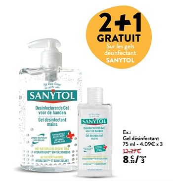 Promoties Gel désinfectant - Sanytol - Geldig van 23/05/2018 tot 05/06/2018 bij DI