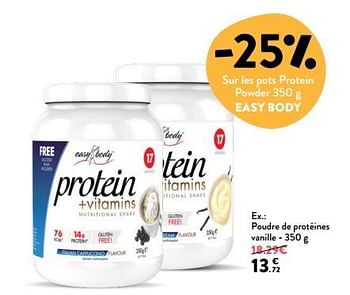 Promoties Poudre de protéines vanille - Easy Body - Geldig van 23/05/2018 tot 05/06/2018 bij DI
