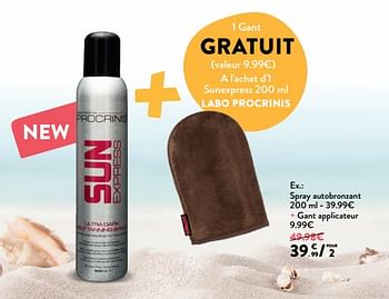 Promoties Spray autobronzant + gant applicateur - Huismerk - DI - Geldig van 23/05/2018 tot 05/06/2018 bij DI
