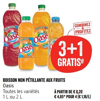 Promoties Boisson non pétillante aux fruits oasis - Oasis - Geldig van 24/05/2018 tot 30/05/2018 bij Delhaize