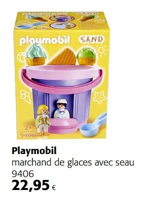 Promotions Playmobil marchand de glaces avec seau 9406 - Playmobil - Valide de 23/05/2018 à 05/06/2018 chez Colruyt