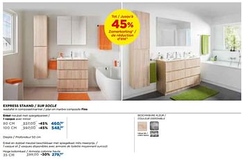 Promotions Linie express staand-sur socle badkamermeubelen - meubles salle de bains enkel - Linie - Valide de 26/06/2018 à 26/06/2018 chez X2O
