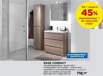 Promoties Storke edge compact badkamermeubelen - meubles salle de bains - Storke - Geldig van 26/06/2018 tot 26/06/2018 bij X2O