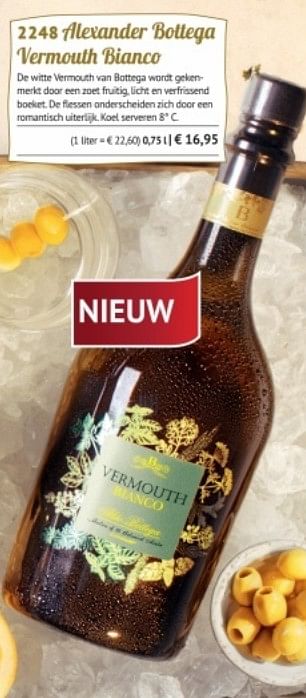 Promoties Alexander bottega vermouth bianco - Alexander Bottega - Geldig van 14/05/2018 tot 31/08/2018 bij Bofrost