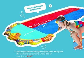 Promoties Banzai opblaasbare waterglijbaan splash sprint racing slide - Banzai - Geldig van 24/05/2018 tot 04/06/2018 bij Dreamland