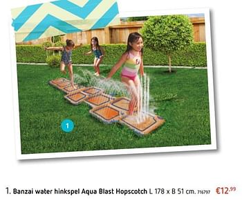 Promoties Banzai water hinkspel aqua blast hopscotch - Banzai - Geldig van 24/05/2018 tot 04/06/2018 bij Dreamland