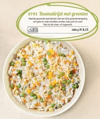 Promoties Basmatirijst met groenten - Huismerk - Bofrost - Geldig van 14/05/2018 tot 31/08/2018 bij Bofrost