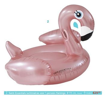 Promoties Swim essentials luchtmatras voor 1 persoon flamingo - Swim Essentials - Geldig van 24/05/2018 tot 04/06/2018 bij Dreamland