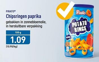 Promoties Pirato chipsringen paprika - Pirato - Geldig van 28/05/2018 tot 02/06/2018 bij Aldi