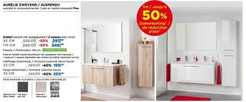 Promotions Linie aurelie zwevend-suspendu badkamermeubelen - meubles salle de bains dubbel - Linie - Valide de 27/05/2018 à 26/06/2018 chez X2O
