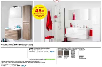 Promoties Storke beta zwevend-suspendue badkamermeubelen - meubles salle de bains dubbel - Storke - Geldig van 27/05/2018 tot 26/06/2018 bij X2O