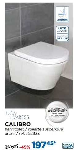 Promoties Luca varess calibro hangtoilette - toilette suspendue - Luca varess - Geldig van 26/06/2018 tot 26/06/2018 bij X2O