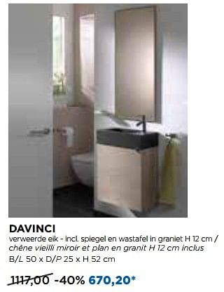Promotions Balmani davinci verweerde eik - incl. spiegel en wastafel in graniet - chêne vieilli miroir et plan en granit inclus - Balmani - Valide de 27/05/2018 à 26/06/2018 chez X2O