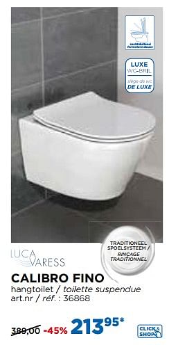 Promotions Luca varess calibro fino hangtoilette - toilette suspendue - Luca varess - Valide de 27/05/2018 à 26/06/2018 chez X2O