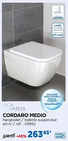 Promotions Luca varess cordaro medio hangtoilet - toilette suspendue - Luca varess - Valide de 27/05/2018 à 26/06/2018 chez X2O