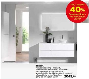Promoties Balmani mitra meubelopstelling - mat wit - composition de meuble - blanc mat asymmetrisch - asymmetrique - Balmani - Geldig van 26/06/2018 tot 26/06/2018 bij X2O