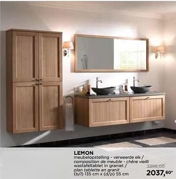 Promotions Balmani lemon meubelopstelling - verweerde eik - composition de meuble - chêne vieilli - Balmani - Valide de 27/05/2018 à 26/06/2018 chez X2O