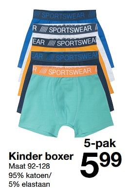 Promotions Kinder boxer - Produit maison - Zeeman  - Valide de 26/05/2018 à 09/06/2018 chez Zeeman