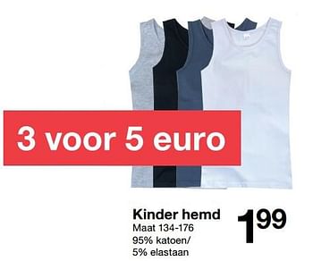 Promoties Kinder hemd - Huismerk - Zeeman  - Geldig van 26/05/2018 tot 09/06/2018 bij Zeeman