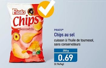Promoties Chips au sel - Pirato - Geldig van 28/05/2018 tot 02/06/2018 bij Aldi