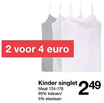 Promotions Kinder singlet - Produit maison - Zeeman  - Valide de 26/05/2018 à 09/06/2018 chez Zeeman