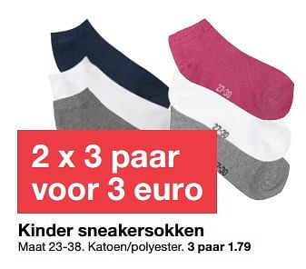 Promoties Kinder sneakersokken - Huismerk - Zeeman  - Geldig van 26/05/2018 tot 09/06/2018 bij Zeeman