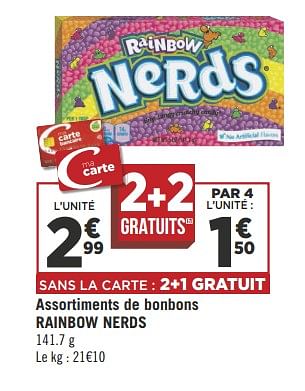 Promoties Assortiments de bonbons rainbow nerds - Rainbow - Geldig van 22/05/2018 tot 03/06/2018 bij Géant Casino