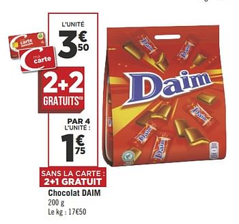 Promotions Chocolat daim - Daim - Valide de 22/05/2018 à 03/06/2018 chez Géant Casino