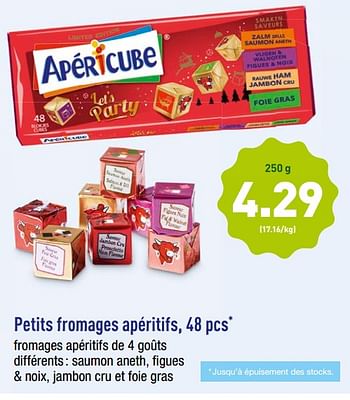 Promotions Petits fromages apéritifs - Apericube - Valide de 28/05/2018 à 02/06/2018 chez Aldi