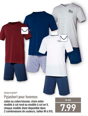 Promoties Pyjashort pour hommes - Enrico Mori - Geldig van 28/05/2018 tot 02/06/2018 bij Aldi