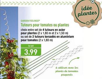 Promoties Tuteurs pour tomates ou plantes - Garden Feelings - Geldig van 28/05/2018 tot 02/06/2018 bij Aldi