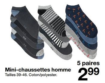 Promoties Mini-chaussettes homme - Huismerk - Zeeman  - Geldig van 26/05/2018 tot 09/06/2018 bij Zeeman