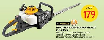 Promoties Benzineheggenschaar ht5622 mc culloch - McCulloch - Geldig van 30/05/2018 tot 25/06/2018 bij BricoPlanit