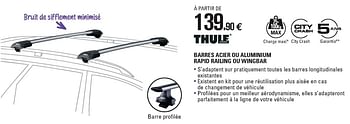 Promotions Thule barres acier ou aluminium rapid railing ou wingbar - Thule - Valide de 02/05/2018 à 30/03/2019 chez E.Leclerc