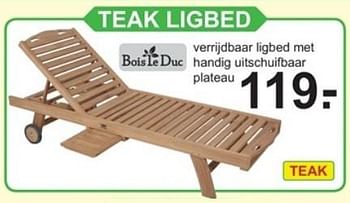 Promoties Teak ligbed - Bois le Duc - Geldig van 09/05/2018 tot 09/06/2018 bij Van Cranenbroek