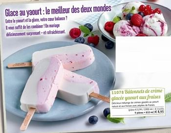 Promoties Bâtonnets de crème glacée yaourt aux fraises - Huismerk - Bofrost - Geldig van 14/05/2018 tot 31/08/2018 bij Bofrost