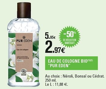 Promotions Eau de cologne bio pur eden - Pur Eden - Valide de 22/05/2018 à 02/06/2018 chez E.Leclerc