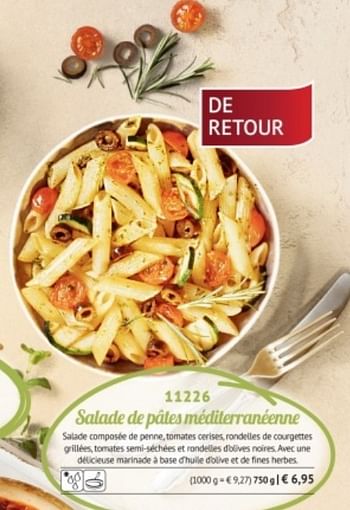 Promotions Salade de pâtes rnéditerranéenne - Produit maison - Bofrost - Valide de 14/05/2018 à 31/08/2018 chez Bofrost
