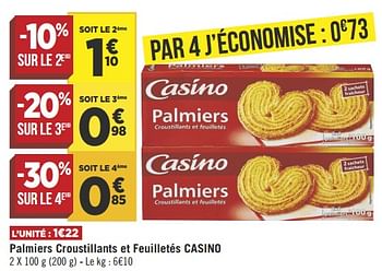 Promotions Palmiers croustillants et feuilletés casino - Produit Maison - Géant Casino - Valide de 22/05/2018 à 03/06/2018 chez Géant Casino