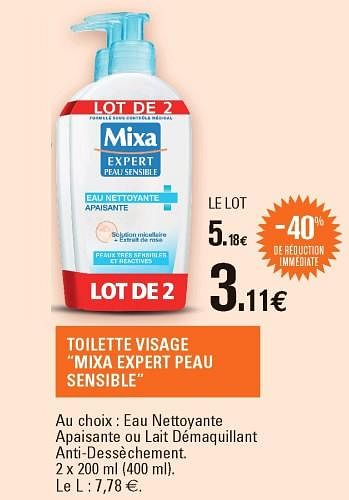 Promo CRÈME VISAGE MIXA EXPERT PEAU SENSIBLE chez E.Leclerc