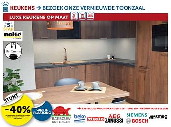 Promotions -40% luxe keukens op maat - Nolte Küchen - Valide de 28/05/2018 à 25/06/2018 chez Zelfbouwmarkt
