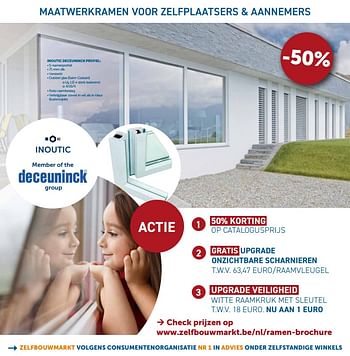 Promoties -50% inoutic deceuninck profiel - Deceuninck - Geldig van 28/05/2018 tot 25/06/2018 bij Zelfbouwmarkt