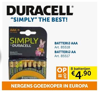 Promoties Batterij aaa - Duracell - Geldig van 28/05/2018 tot 25/06/2018 bij Zelfbouwmarkt
